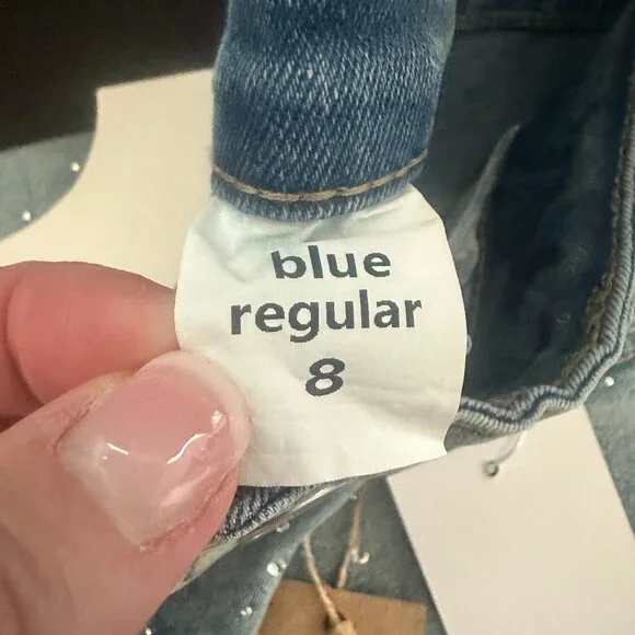 NWT Sparkly Embellished Jeans Size L/8 - Picture 8 of 10